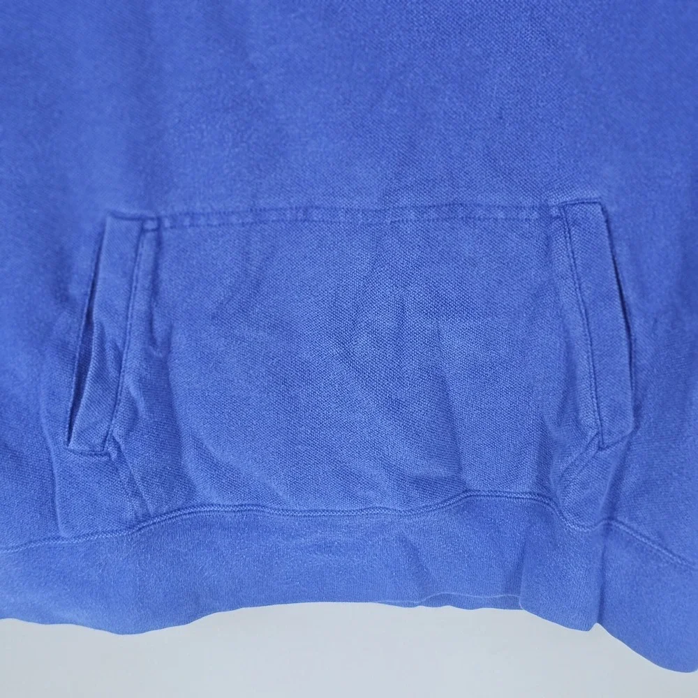 Vintage Polo Ralph Lauren Mens Medium 1/4 Zip Pullover Sweater Blue Pocket